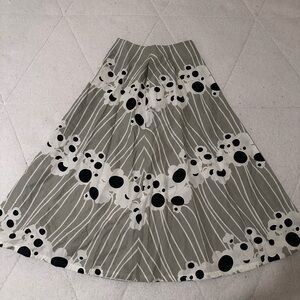 Marimekko A-Line Skirt - Gray and Black Floral
